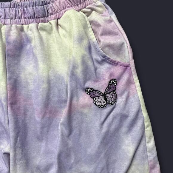 Purple and pink tie dye shein shorts - Picture 2 of 4